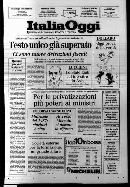 Italia oggi : quotidiano di economia finanza e politica